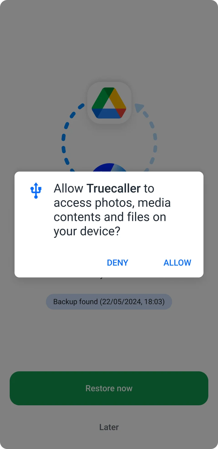 Permission to access photos and files