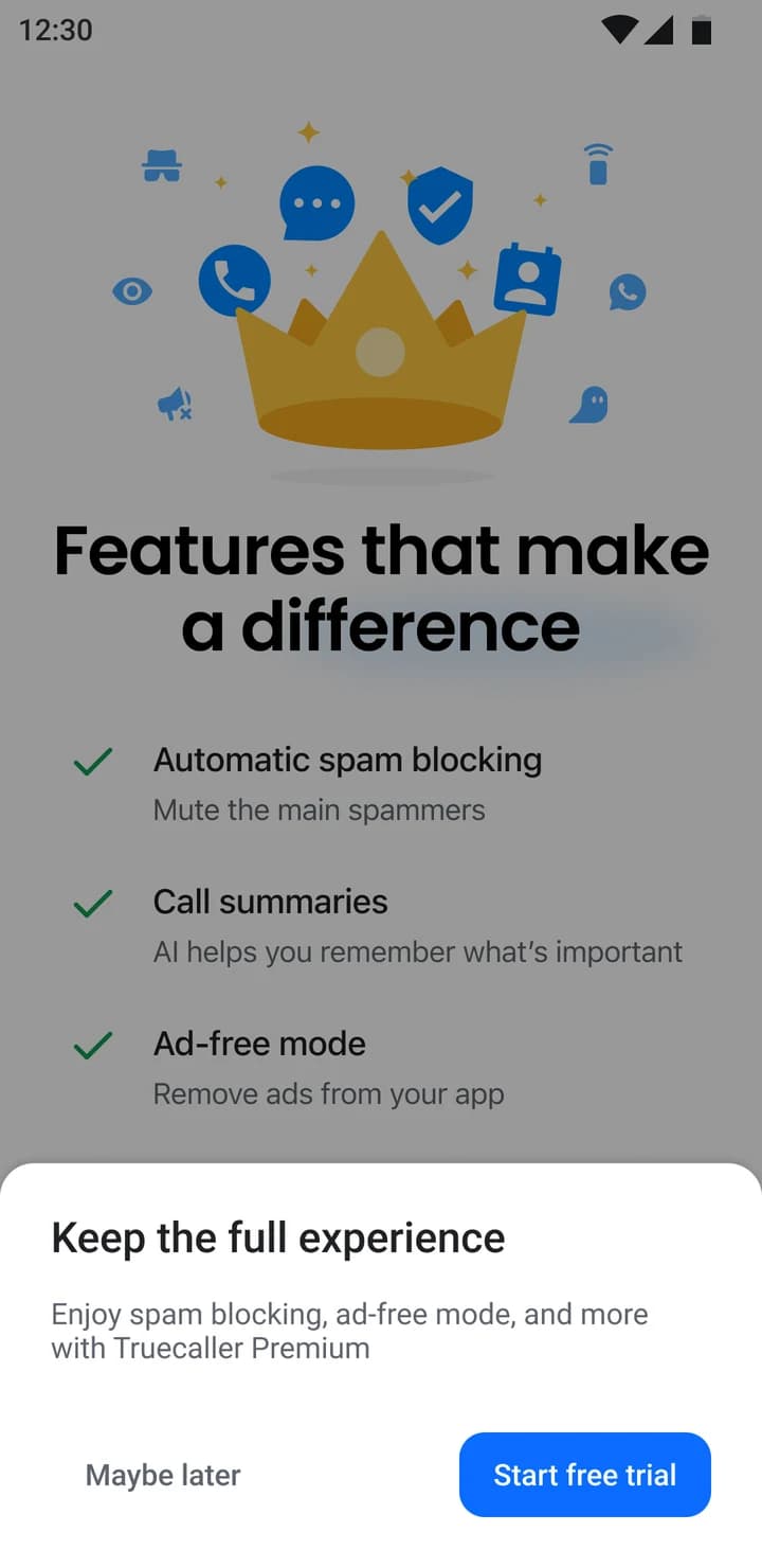 After tapping Later: Keep the full experience
