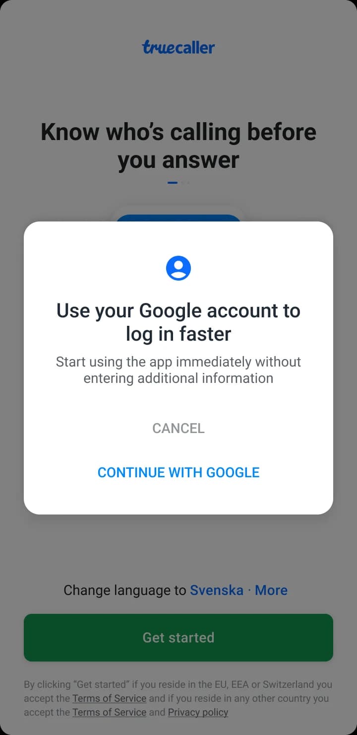Use your Google account to log in faster