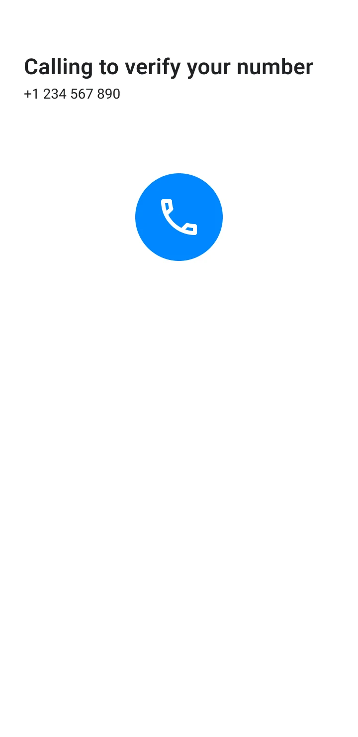 Calling to verify your number