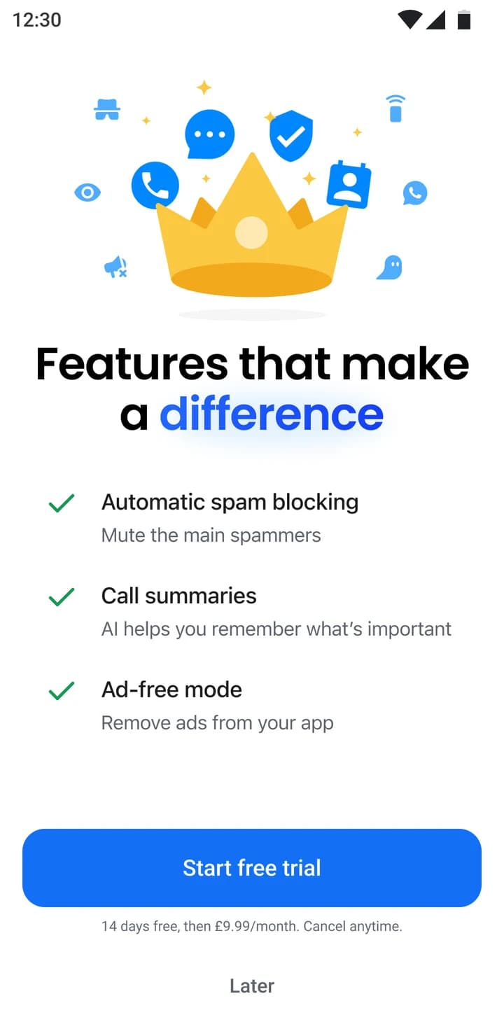 Final paywall with checkmarks