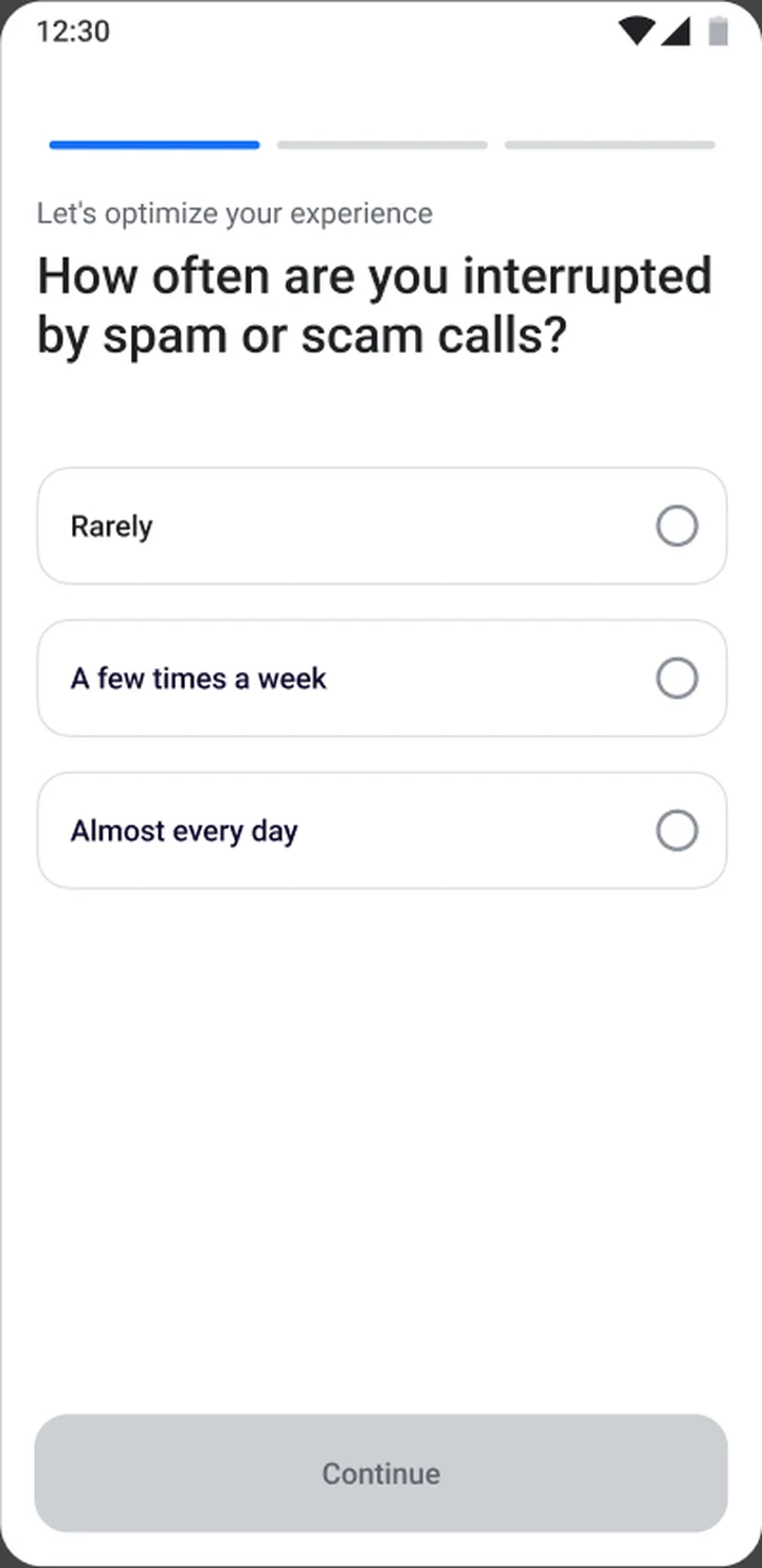 Question: How often are you interrupted by spam or scam calls?